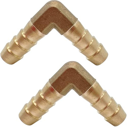 2pcs Brass Hose Barb Fitting 5/16" x 5/16" Barbed 90 Degree Elbow Connector L Right Angle by CX WONDERLAND - size: 5/16" Hose Barb