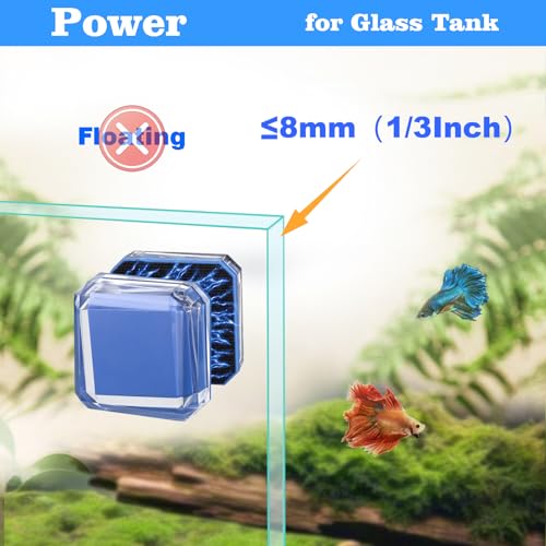 Aquarium Small Super Magentic Cleaner(The Heart of The Ocean) Fish Tank Algae Scraper Fish Bowl Magnet Brush for Glass Tank No Floating