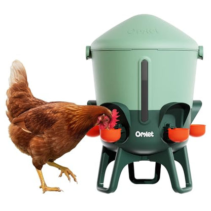Omlet Insulated Chicken Waterer, 3 Gallon | Stay-Clean Automatic Water Dispenser for Chickens | BPA-Free | Anti-Roost Domed Lid | Includes 5 Cups & Nipples | Sage Green - color: Sage Green, size: 3 Gallon