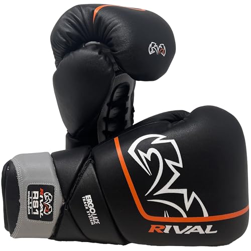 RIVAL Boxing RS1 Pro Sparring Gloves, 20th Anniversary Edition, Dynamic X-Shaped Lacing System with a 15 Degree Angled Lace Track - color: Black, size: 16 oz.