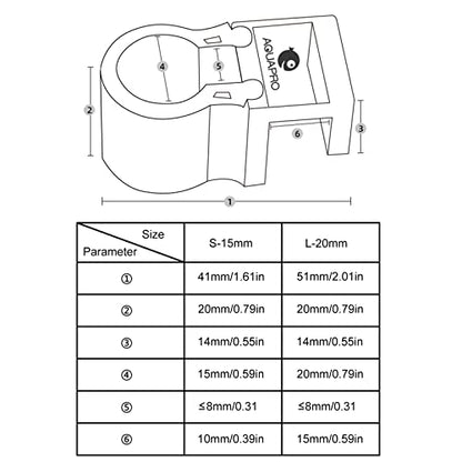 Aquarium Lily-Pipe Fixture for Fix Inflow/Outflow-Tube Clamp Water Pipe Clip Water Exchanger Hose Lily-Pipe Fixture - size: Small