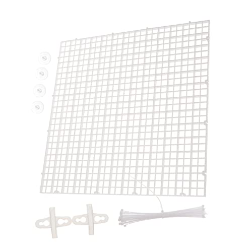 Abaodam 1set Aquarium Divider Panel Fish Tank Isolation Grid Suction Clips Mesh for Breeding and Compartmentalization for Fish Use