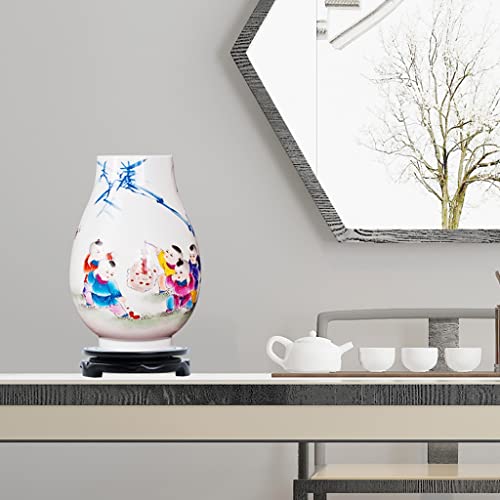 Statue Base Vase Stand Round Bonsai Base Teapot Ceramic Vase Ornaments FishTank Pad Bottom Rotatable Wooden Tray for Home Office Decoration Wood Display Base Bonsai Pedestal(24cm)