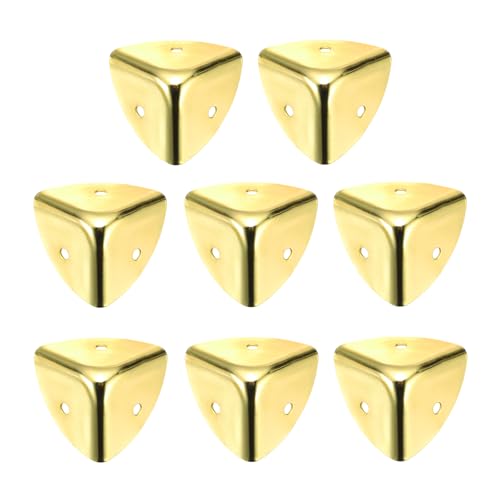 uxcell 8PCS Metal Corner Protector 1.5 x 1.5 x 1.5 Inch Box Edge Guard Protector Zinc Alloy Cabinets Speaker Corners Protector for Furniture Decorative (Gold) - color: Gold, size: 1.5 x 1.5 x 1.5 Inch
