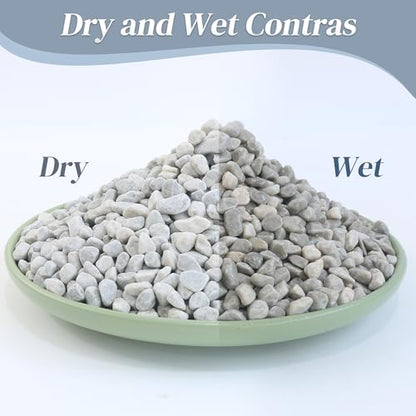 45LB Succulent Rocks, 1/4 Inch Polished Pebbles for Indoor Plants, Decorative River Rocks for Vases, Aquariums, Terrarium, Pea Gravel for Fish Tank, Drainage Rocks for Potted Plants, Grey