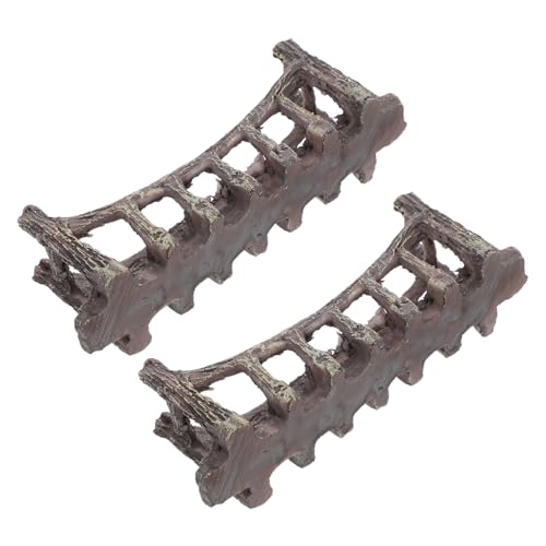 2pcs Artificial Bridge Decor Realistic Resin Micro Landscaping Ornament for Fish Tank Durable Aquarium Decoration for Aquatic Environments and Creative Displays