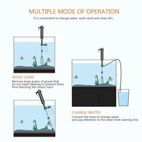 Electric Gravel Cleaner for Aquarium Cleaning Tool for Changing Water Pump Fish Tank Water Filter Pump US Plug