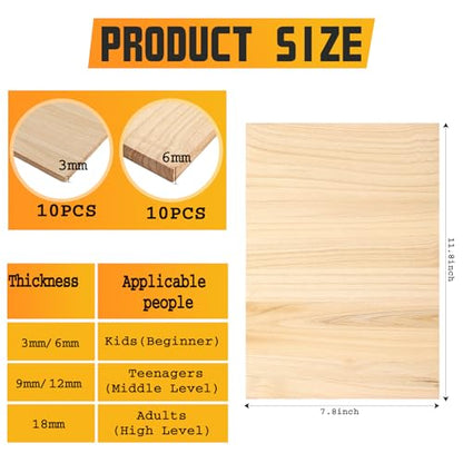 Geetery Karate Wood Breaking Boards Martial Arts - size: 3mm/ 6mm