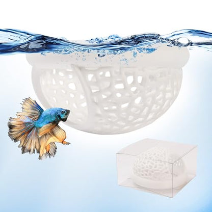 Floating Betta Hammock, Aquarium Floating Betta Fish Cave & Hammock, Shrimp Hide, Feeding and Resting Shelter (M) - color: White, size: Medium