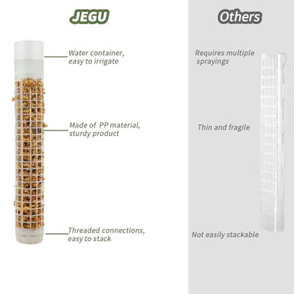 JEGU Self-Watering Moss Pole for Monstera Plant Support, 18.8 Inch Stackable Plastic Moss Pole for Climbing Plants. (2PACK-Lagre) - size: 2PACK-Lagre