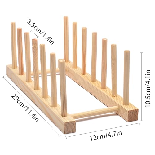 Kunovo Bamboo Dish Rack,Pot lid/Plate/Cutting Board Organizer for Kitchen cabinets,Bottle Drying Holder… - color: 6g