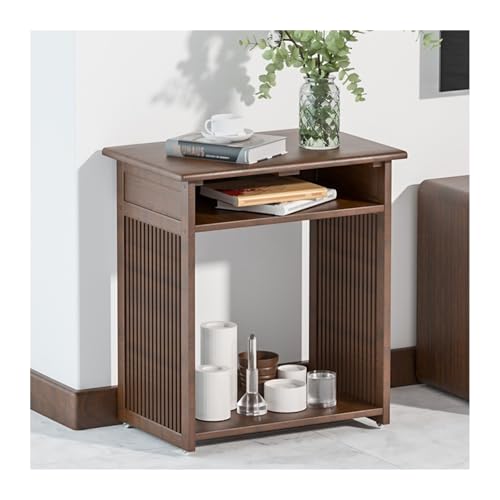 Cupboard Sweeper Organizer Living Room Sofa Side Robot Shelf Water Dispenser Rack Purifier Storage Cabinet Fish Tank(Walnut,Small) - color: Walnut, size: Small