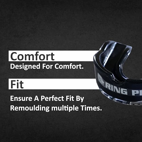 Mouth Guard for Boxing, MMA, Football, Basketball, Hockey, and All Contact Sports, Custom Fit for Adults and Youth, Teeth and Gum Protection - color: Black