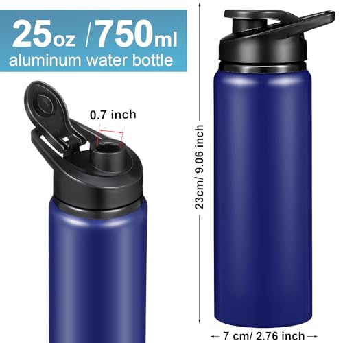 CHENGU 10 Pcs 25oz Aluminum Water Bottle Reusable Leak Proof, Blue - style: Blue