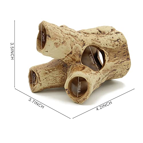 Aquarium Cave Tree Stump Hole for Betta Fish, Shrimp, Cichlid Rock Cave Stone Betta Fish Hideout Cave Decorations (Styles 3)