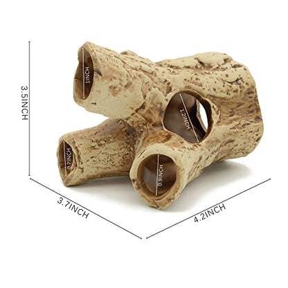 Aquarium Cave Tree Stump Hole for Betta Fish, Shrimp, Cichlid Rock Cave Stone Betta Fish Hideout Cave Decorations (Styles 3)