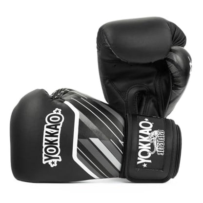 Yokkao Muay Thai Boxing Gloves – Essential Gloves for Beginners Men & Women Microfiber Leather Multi-Layered Foam Padding & Secure Fit - size: 8oz