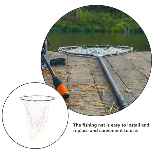 VILLCASE Replacement Stainless Steel Fishing Landing Net Head with Colorful Printed Mesh, 40cm Foldable Fish Catching Net for Portable Fishing and Fish Landing Supplies