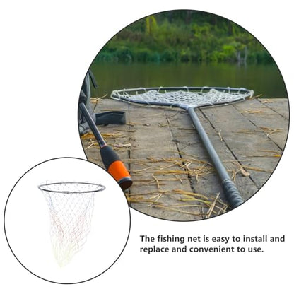 PRETYZOOM Replacement Fishing Net Stainless Steel Mesh Head 40cm Diameter with 8mm Connector, Color Printed Foldable Fish Catching Accessory for Freshwater and Saltwater Anglers