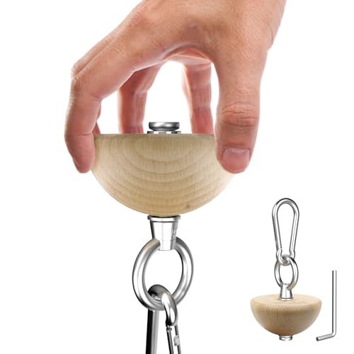 Grip Strength Training Beech Wood Pinch Block & Half-Sphere Ball with Loading Pin – Hand, Finger, Forearm Workout Set for Climbing, Lifting, Fitness Training - color: Half Sphere only