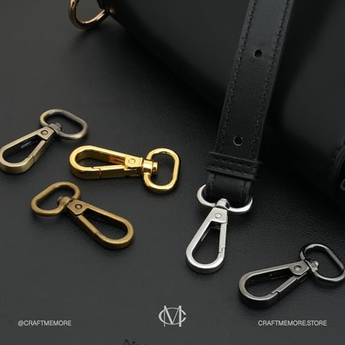 CRAFTMEMORE Snap Hook Swivel Push Gate Lobster Clasps Fashion Clips Purse Making FS10 Pack of 10 (Antique Brass, 1-1/2 Inch) - color: Antique Brass, size: 1-1/2 Inch