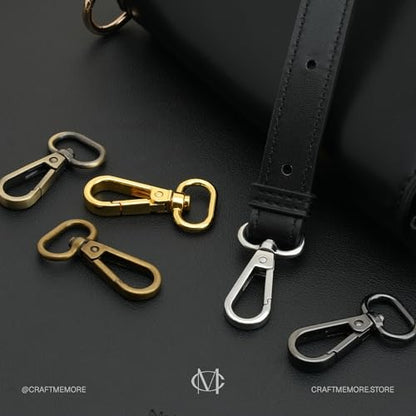 CRAFTMEMORE Snap Hook Swivel Push Gate Lobster Clasps Fashion Clips Purse Making FS10 Pack of 10 (Brushed Brass, 1 Inch) - color: Brushed Brass, size: 1 Inch