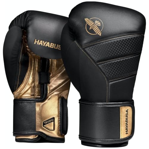 Hayabusa T3 Boxing Gloves - Sparring - color: Black/Gold, size: 16oz