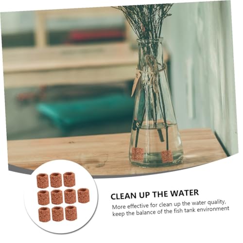 Mikikit 10Pcs Durable Ceramic Water Plant Fixed Ring for Fish Tank Supplies Reusable Aquarium Accessories to Support Healthy Growth and Reduce Odors for Aquatic Plants