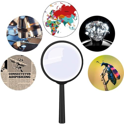Elcoho 12 Pack Handheld Magnifier Plastic Magnifying Glass for Reading Jewelry Home Office Desk Accessories with Storage Bag