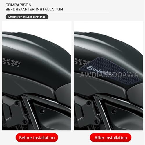 for Kawasaki Eliminator 450 400 500 SE 2024 2025 Motorcycle Accessories Side Fuel Tank Grips Tank Pads Protector Stickers Decal Gas Knee Grip Traction Pad Tankpad PVC Rubber Black