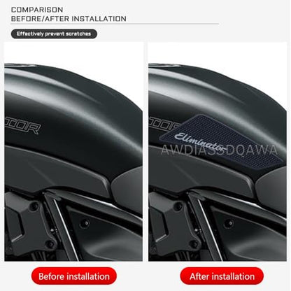 for Kawasaki Eliminator 450 400 500 SE 2024 2025 Motorcycle Accessories Side Fuel Tank Grips Tank Pads Protector Stickers Decal Gas Knee Grip Traction Pad Tankpad PVC Rubber Black