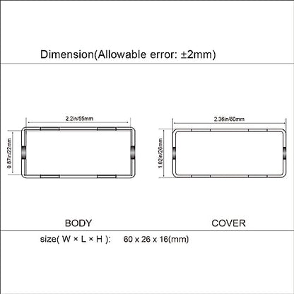 Project Box 10 Pieces ABS Plastic Electrical Project Case Small Junction Box for Electronics Black 2.4 x 1.0 x 0.6 inch (60 x 26 x 16 mm) - size: 2.4" x 1.0" x 0.6"(10pc)