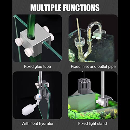 Fish Tank Fixture Holder, Aquarium Hose Clamp, Water Pipe Light Stand Holder with Plastic Nut, for Aquarium Water Pipe Light Stand, Plastic, 816mm, 0.30-0.6in Cylinder Wall