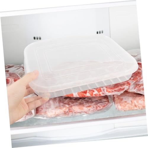 3pcs Transparent Cold Container for Refrigerator Reusable Food Storage Box for Bacon Shrimp Fish and Meat for Freshness and Organization Home Outdoor Use