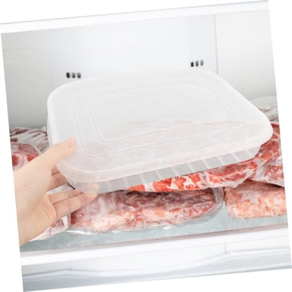 3pcs Transparent Cold Container for Refrigerator Reusable Food Storage Box for Bacon Shrimp Fish and Meat for Freshness and Organization Home Outdoor Use