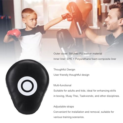 Diydeg Boxing Curved Focus Punching Mitts, PU Leather PU Leather Boxing Pad Set with Adjustable Strap, Training Hand Pads for Kickboxing Taekwondo Karate MMA Kids, Teens, Women - color: Violet