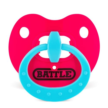 Battle Binky Oxygen Football Mouthguard | Maximum protection for safe secure fit, Built-in airflow channels, No boiling required, Advanced composite material - color: Pink/Blue