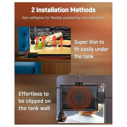 5W Reptile Heat Pad with Digital Thermostat & Timer 7 X 5Inch Reptile Heating Pad Tank Heater Terrarium Heat Mat US Plug