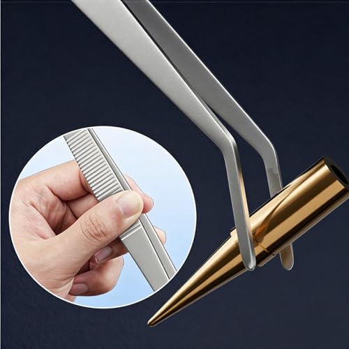 8In SUS304 Bent Tweezers Tongs, Stainless Steel Cooking Tweezers Dishwasher Safe for Grilling, Baking (8In SUS304 Bent Tweezers) - color: 8in Sus304 Bent Tweezers
