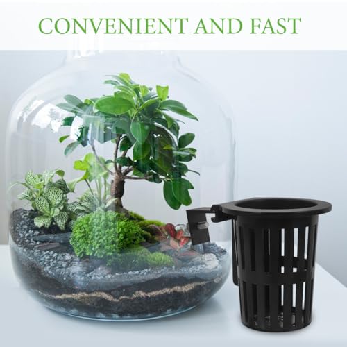 Kisangel 2Pcs Hydroponic Hanging Baskets, Small Wall Mounted Plant Nursery Pots for Healthy Root Growth Fish Tank Planter