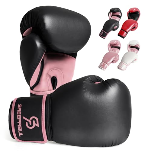 Boxing Gloves for Men & Women, Beginner Kickboxing, 8-16oz - color: Raspberry, size: 12oz
