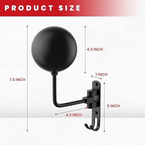 Helmet Hanger Wall Mount 180° Swivel Helmet Holder for Motorcycle Bike Racing Outerwear Sports Gear - color: Black-3
