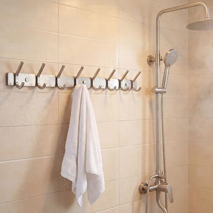 WEBI Heavy Duty 24 Inch SUS 304 Coat Bath Towel Hook Hanger Rail Bar with 8 Hooks,Brushed Finish,for Bedroom,Foyers,Hallways Home Office Storage Organization, C-CBG08 - size: 8 Hooks