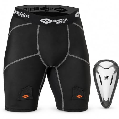 Shock Doctor Hockey Compression Short with BioFlex Cup Included for Adult Men - size: Large