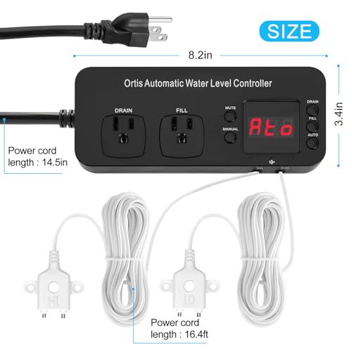 Auto Top Off System, Oritis Water Refiller Water Level Controller Automatic Water Change for Aquarium Fish Tank Swimming Pool Saltwater Freshwater, Sump Pump Pits