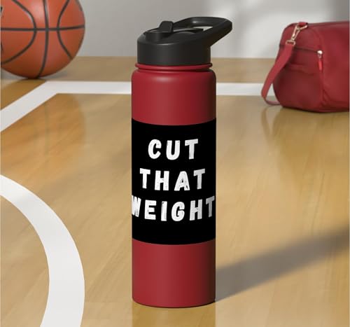 Cut That Weight Combat Sports Tournament Motivation Stainless Steel Insulated Water Bottle - color: Red