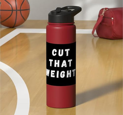 Cut That Weight Combat Sports Tournament Motivation Stainless Steel Insulated Water Bottle - color: Red