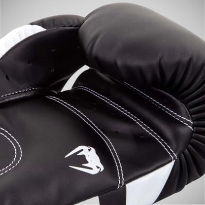 Venum Elite Boxing Gloves - color: Black/White, size: 10-Ounce