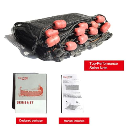 Professional Seine Net | 5 to 50 ft | Ultra Strong | Maximizes Catch | Ideal for Both Commercial and Recreational Fishing - style: 4' X 20'