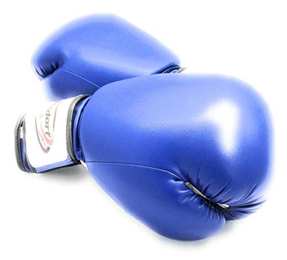 Boxing Gloves Kickboxing Blue in Vinyl, Kickboxing, Grappling, Sparring Gloves, Fighting Gloves, Muay Thai Training Gloves, Punching Gloves 6oz
